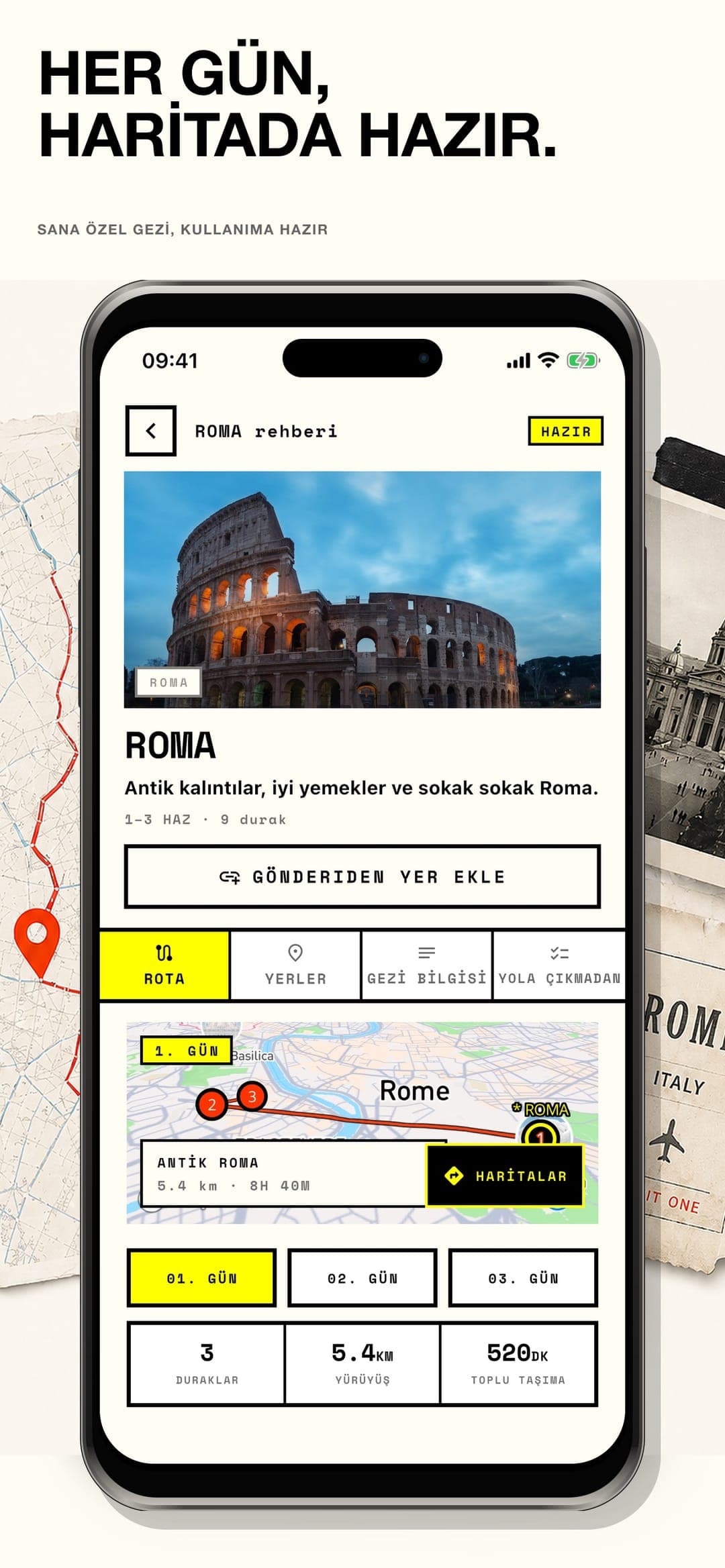 One Way Guide — Durakları mantıklı sırada gör, rotanı Maps’te aç.